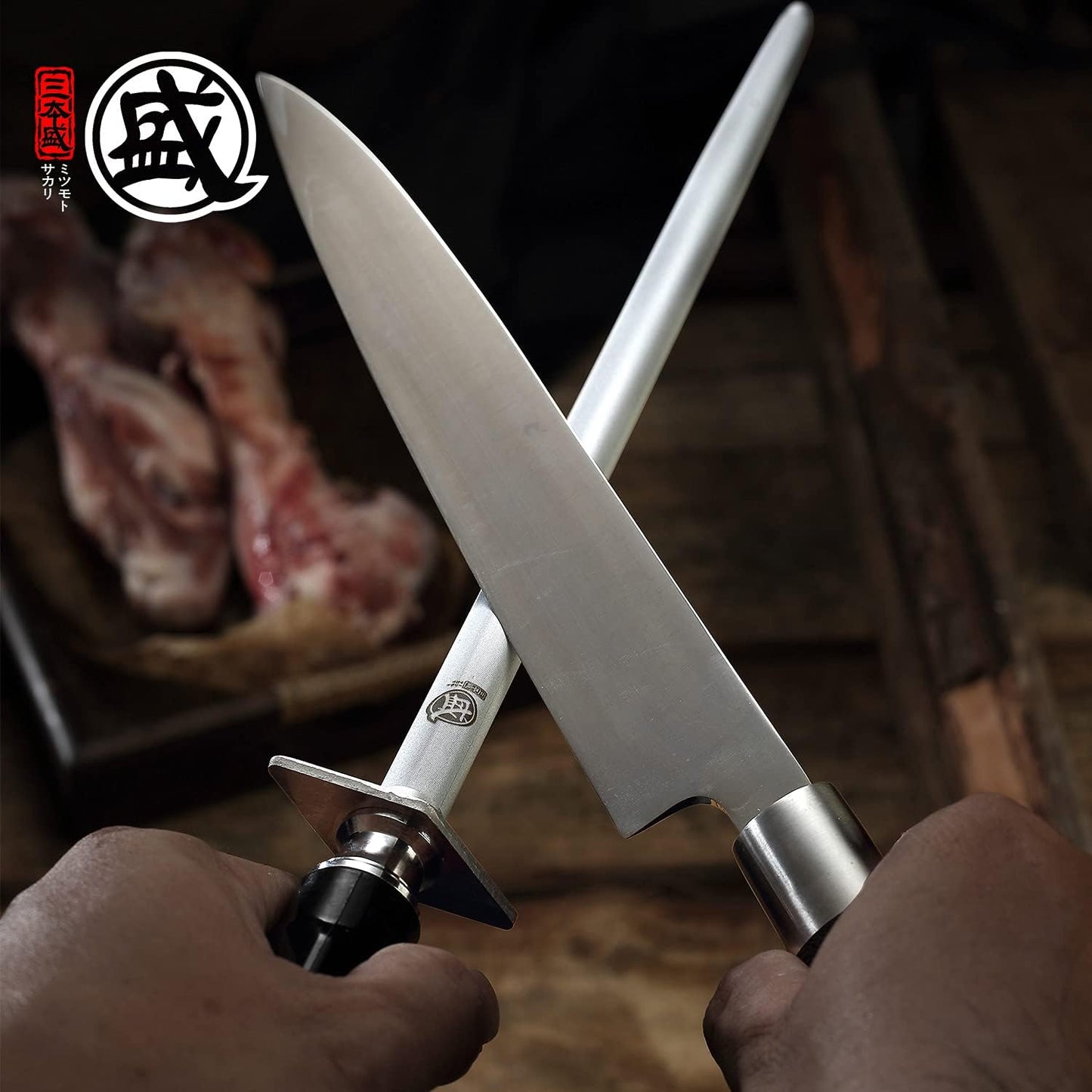 10-Inch Flat Diamond Knife Sharpening Rod, ABS Handle | Flat diamond surface for broader blade contact, high carbon steel rod, ABS handle and built-in magnet