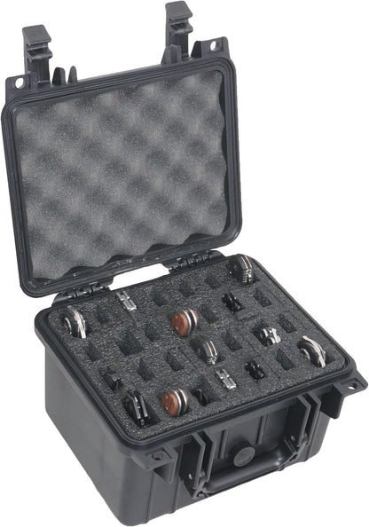 28 Folding Knife Case - Hard Sided Travel & Storage Organizer Fits Variety of Folding Knives, Swiss Army Knives, Butterfly Knives & More - Lockable Rugged Case