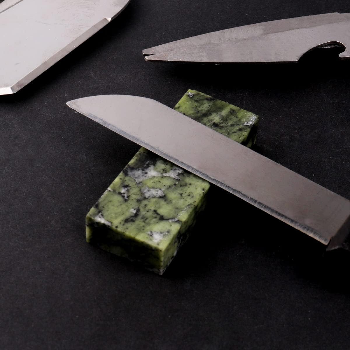 Mini Knife Sharpening Stone 1PC 10000# Whetstone Final Fine Polished Natural green Sharpener Oilstone (2 x 0.8 x 0.4 Inch)