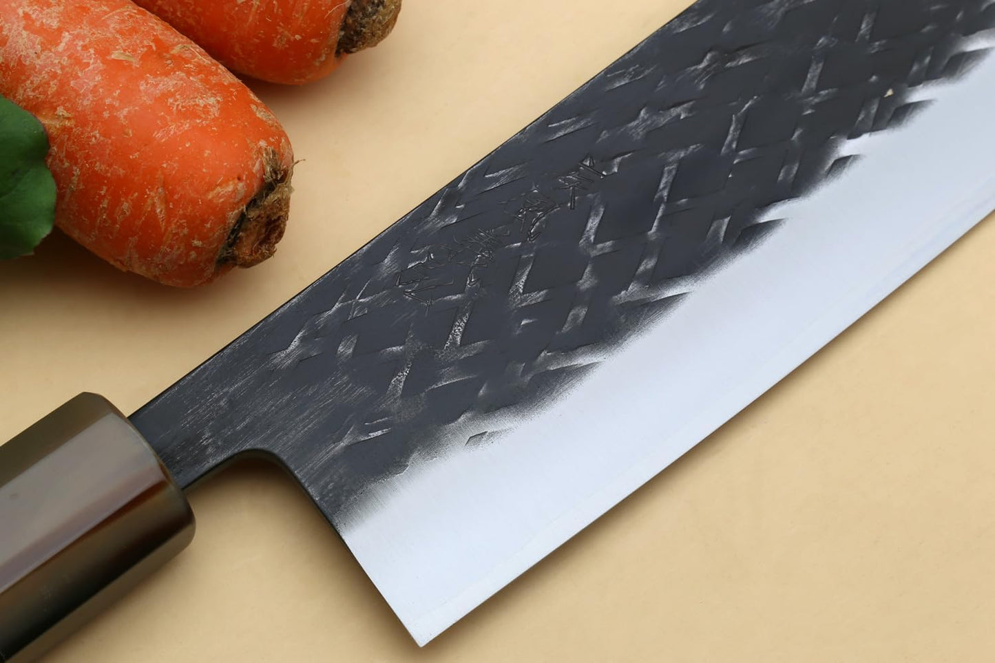 Yoshihiro Kurouchi Stainless Clad High Performance SLD Japanese Nakiri Vegetable Knife Ebony Handle(6.5"(165mm) & Saya)