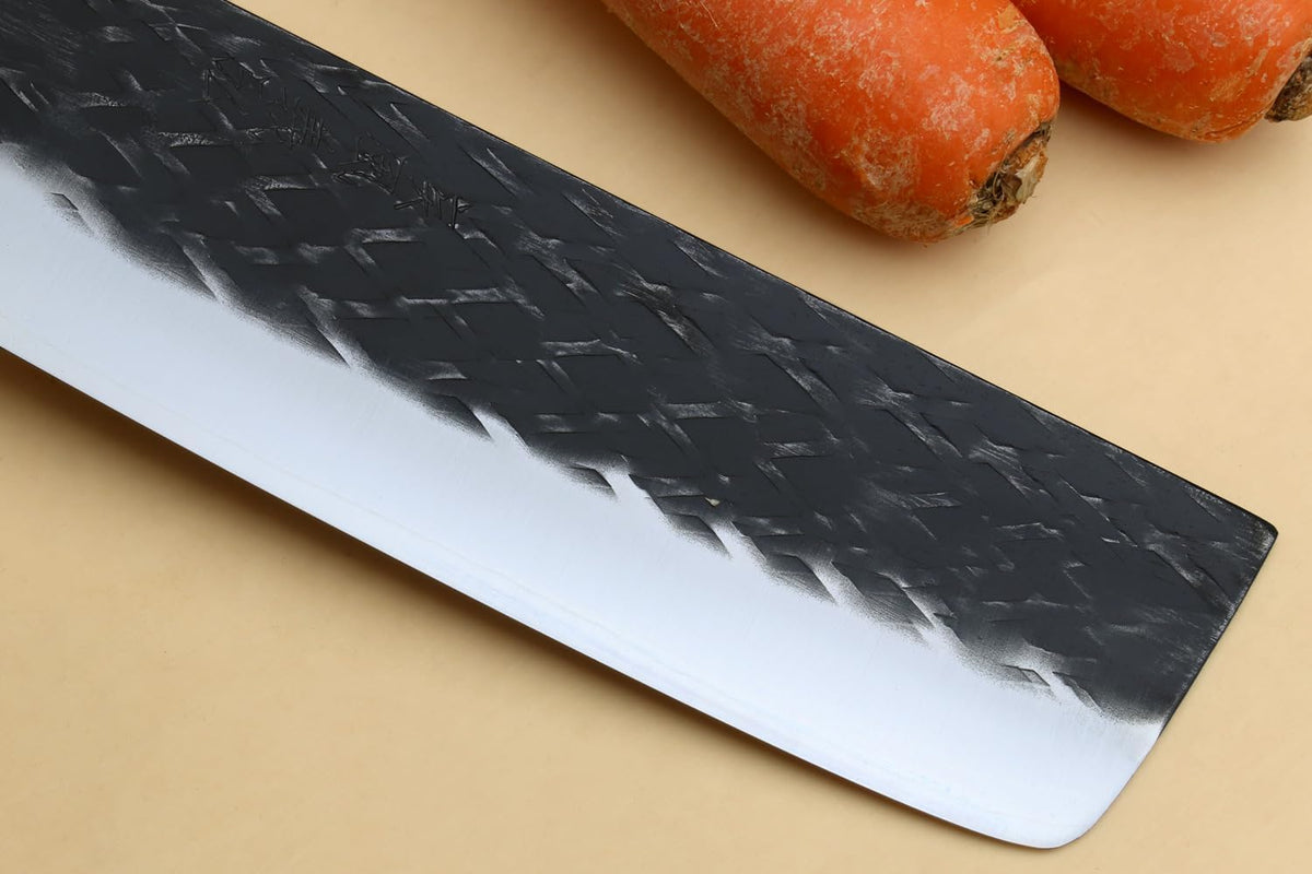 Yoshihiro Kurouchi Stainless Clad High Performance SLD Japanese Nakiri Vegetable Knife Ebony Handle(6.5"(165mm) & Saya)