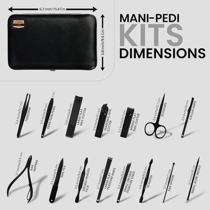 Manicure Kit for Women and Men, Manicure Set with Nail Clippers or Nail Kit Includes Fingernail & Toenail Clippers,15-Pcs Pedicure Kit Stocking Stuffers with Travel Case - Green