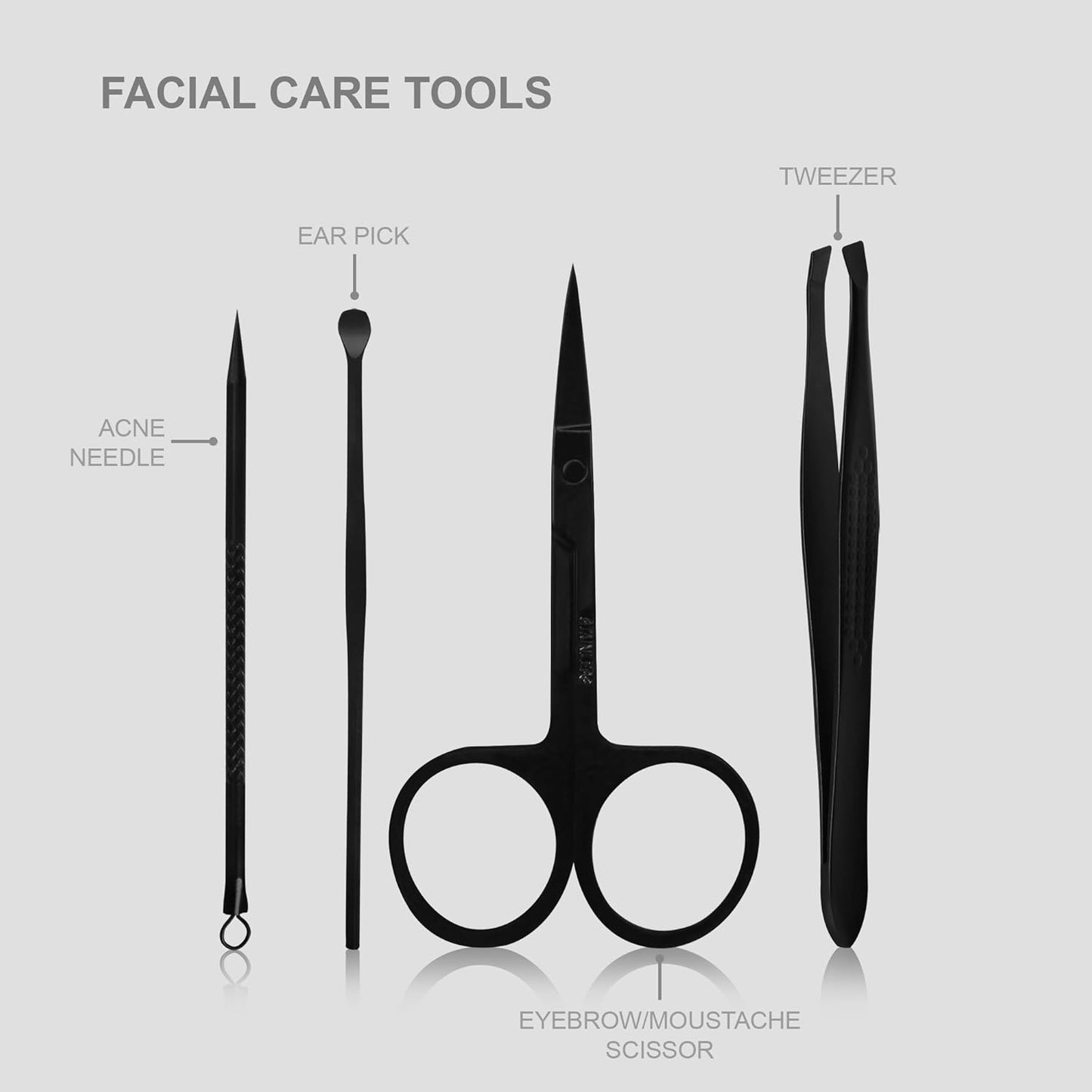 Manicure Kit for Women and Men, Manicure Set with Nail Clippers or Nail Kit Includes Fingernail & Toenail Clippers,15-Pcs Pedicure Kit Stocking Stuffers with Travel Case - Green
