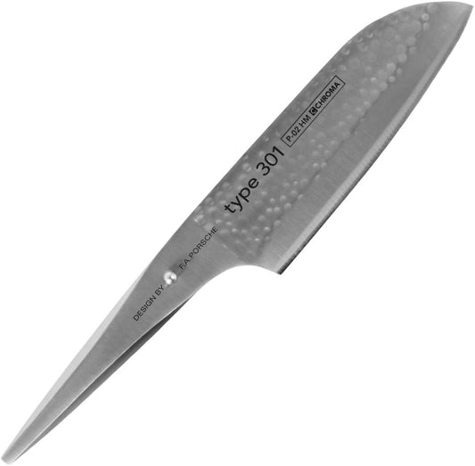 P02HM 7 1/4" Santoku Hammered Finish Kitcen Cutlery, Multicolor