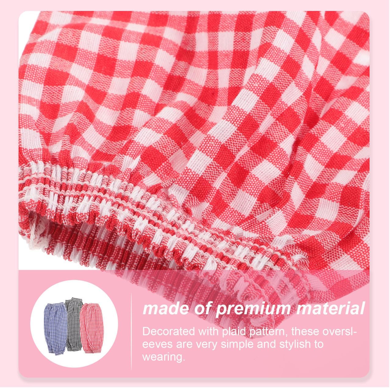 BESTOYARD 3 Pairs Cleaning Oversleeves, Anti-Dust and Oilproof Arm Protective Sleeves with Cotton and Linen for Women Men Kitchen, Gardening, Car Washing, Painting, Topiary Garden