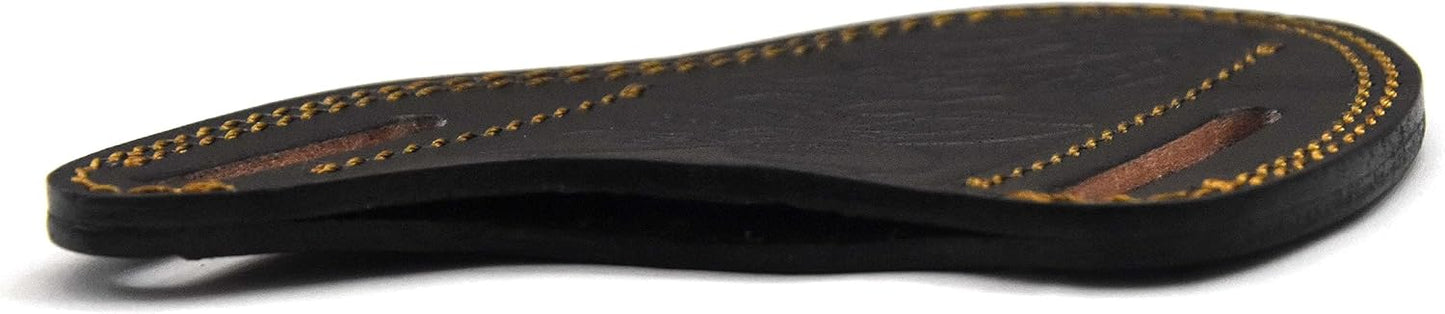 Custom Leather Sheath Slanted Pancake Tooled Leather Sheath/Trapper Knife Sheath/Hunting Knife Sheath 100% Real Laether Cover/Tan Both Side Carry Design (LSB)