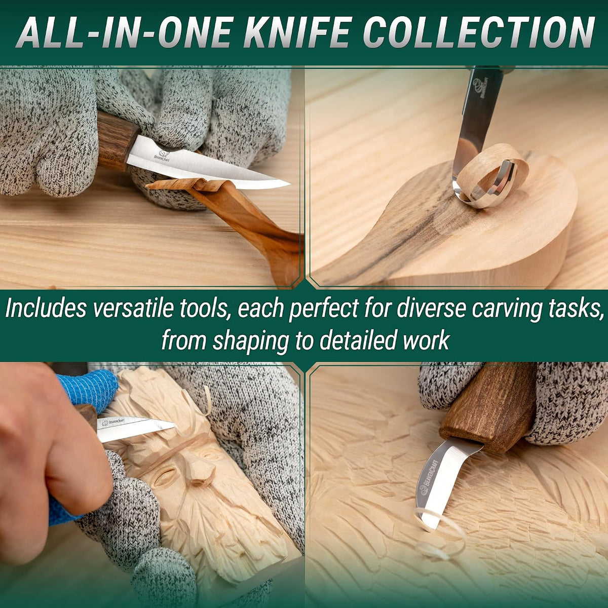 Deluxe Wood Carving Kit S18X - Wood Carving Knife Set - Spoon Carving Tools Set - Whittling Knives - Woodworking Wood Carving Tools Large Whittling Kit S18X
