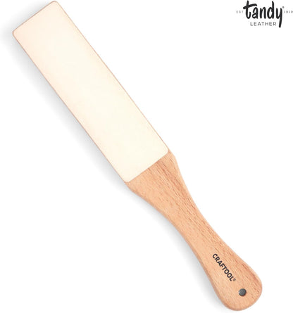 Craftool Leather Strop - with Wood Handle for Knife Sharpening and Edge Alignment - Dual Sided Polishing Surface for Maintaining Blade Edge