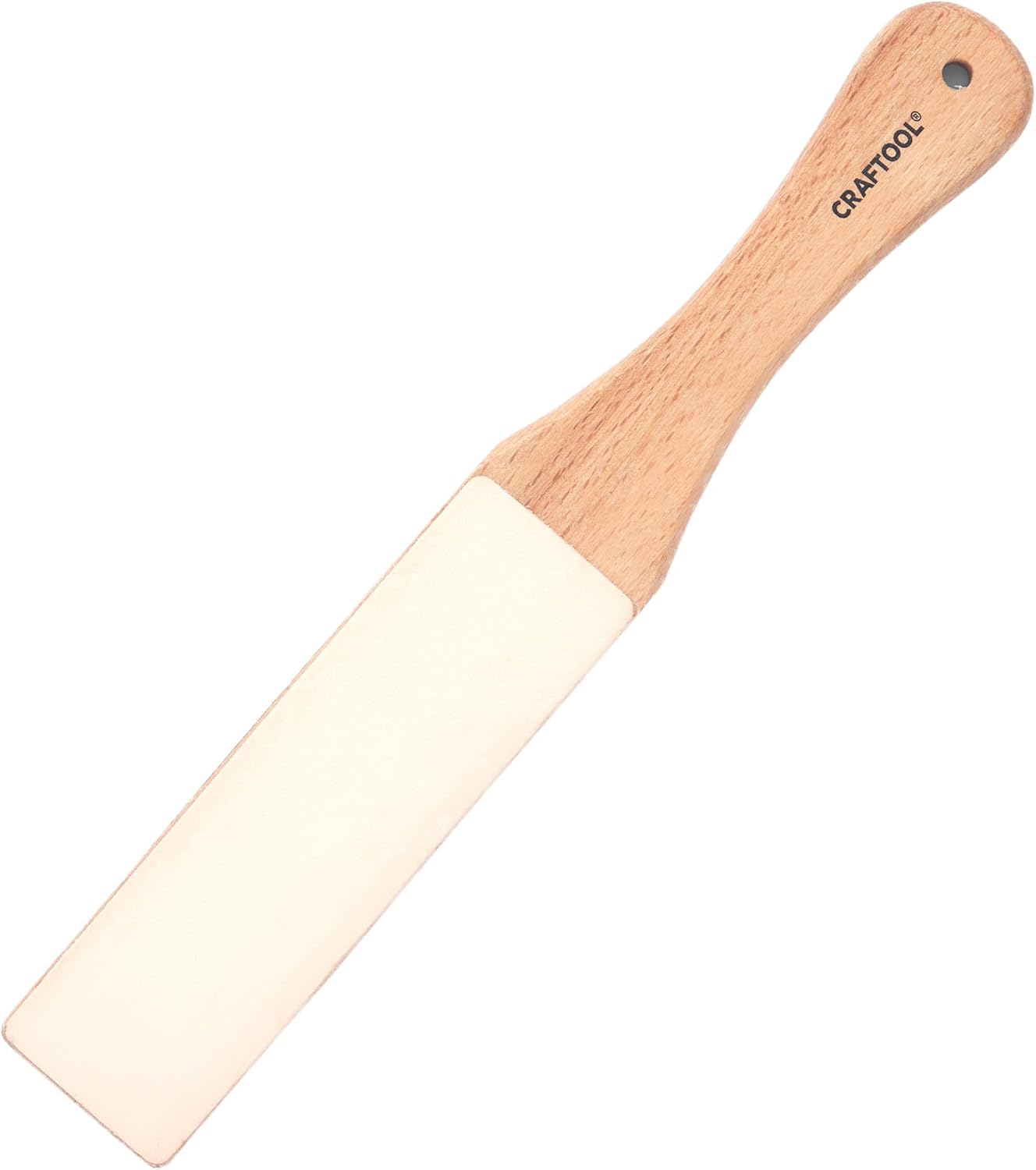 Craftool Leather Strop - with Wood Handle for Knife Sharpening and Edge Alignment - Dual Sided Polishing Surface for Maintaining Blade Edge