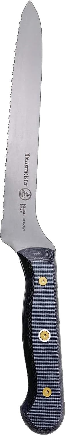 Custom 8” Offset Scalloped Knife - X50 German Stainless Steel - Rust Resistant & Easy to Maintain - Made in Solingen, Germany