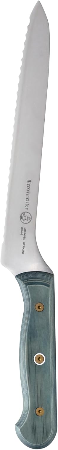 Custom 8” Offset Scalloped Knife - X50 German Stainless Steel - Rust Resistant & Easy to Maintain - Made in Solingen, Germany
