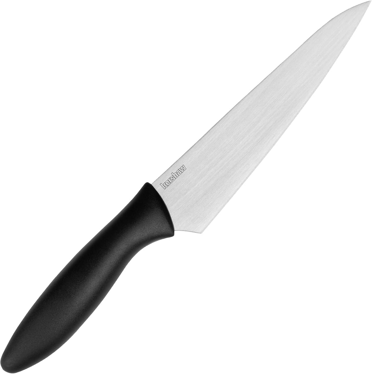Kershaw 6” Utility Kitchen Knife, Black and Gray, 6 Inch Utility Blade | Included Sheath, Paring Knife for Meat, Fruit, Vegetables and More