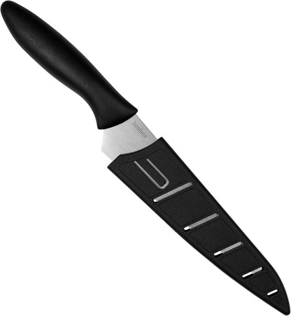 Kershaw 6” Utility Kitchen Knife, Black and Gray, 6 Inch Utility Blade | Included Sheath, Paring Knife for Meat, Fruit, Vegetables and More