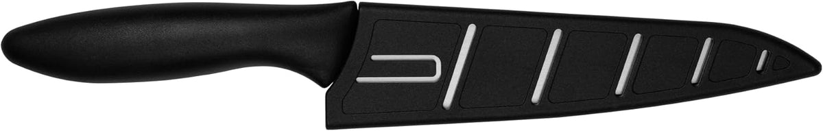Kershaw 6” Utility Kitchen Knife, Black and Gray, 6 Inch Utility Blade | Included Sheath, Paring Knife for Meat, Fruit, Vegetables and More