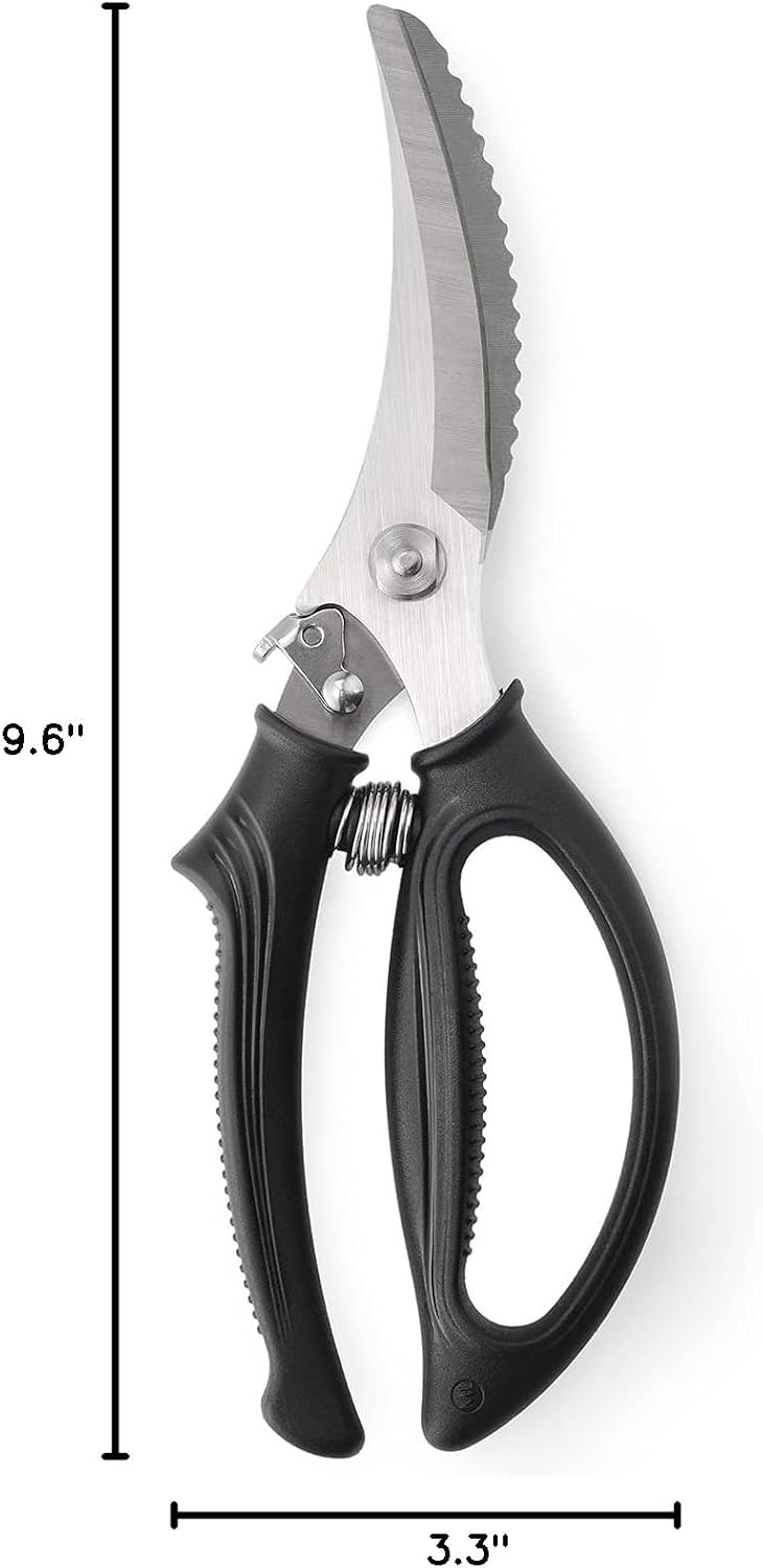 Heavy Duty Poultry Shears - Kitchen Scissors for Cutting Chicken, Poultry, Game, Meat - Chopping Vegetable - Spring Loaded