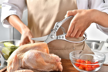 Heavy Duty Poultry Shears - Kitchen Scissors for Cutting Chicken, Poultry, Game, Meat - Chopping Vegetable - Spring Loaded