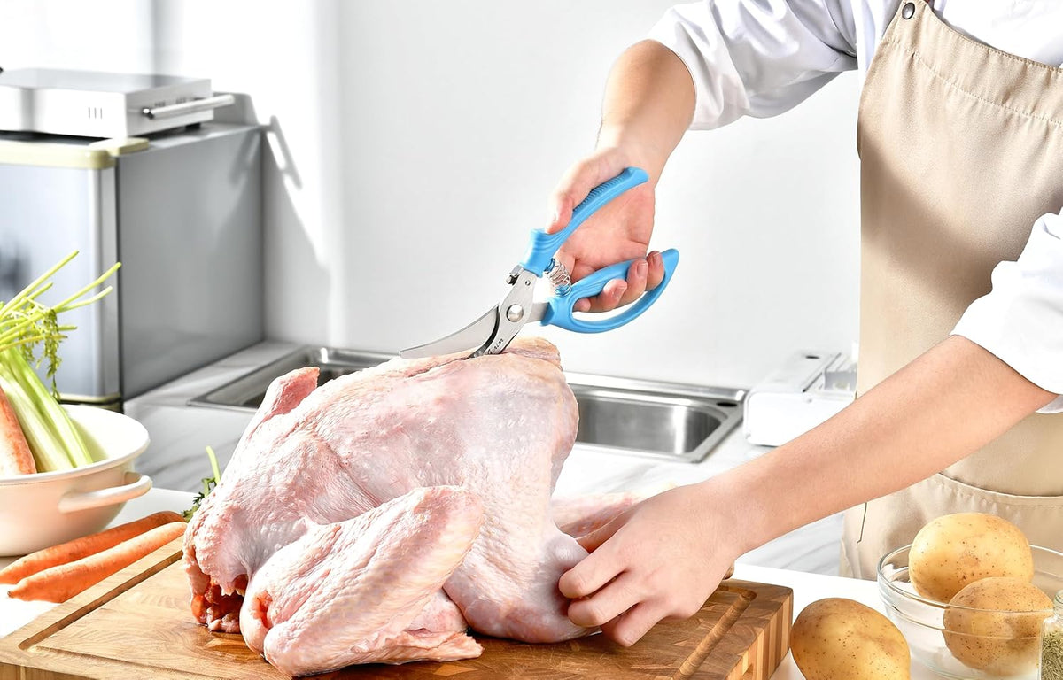 Heavy Duty Poultry Shears - Kitchen Scissors for Cutting Chicken, Poultry, Game, Meat - Chopping Vegetable - Spring Loaded