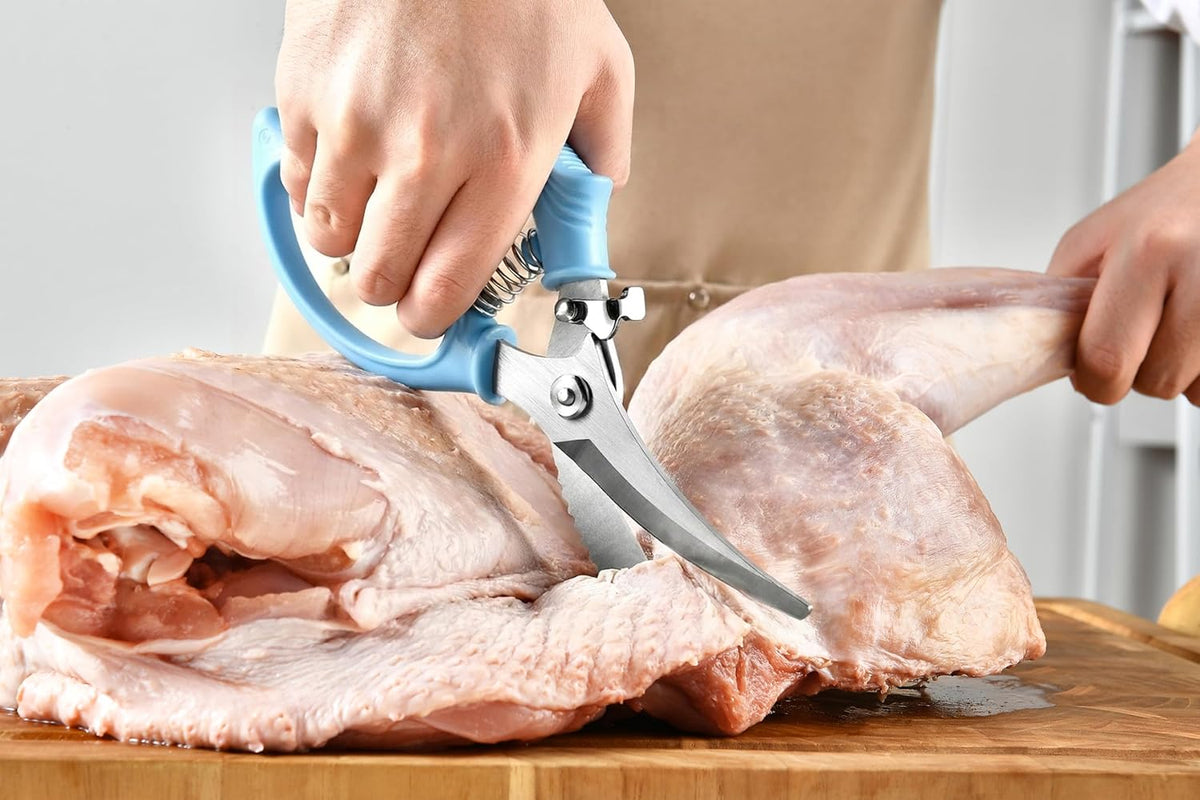 Heavy Duty Poultry Shears - Kitchen Scissors for Cutting Chicken, Poultry, Game, Meat - Chopping Vegetable - Spring Loaded