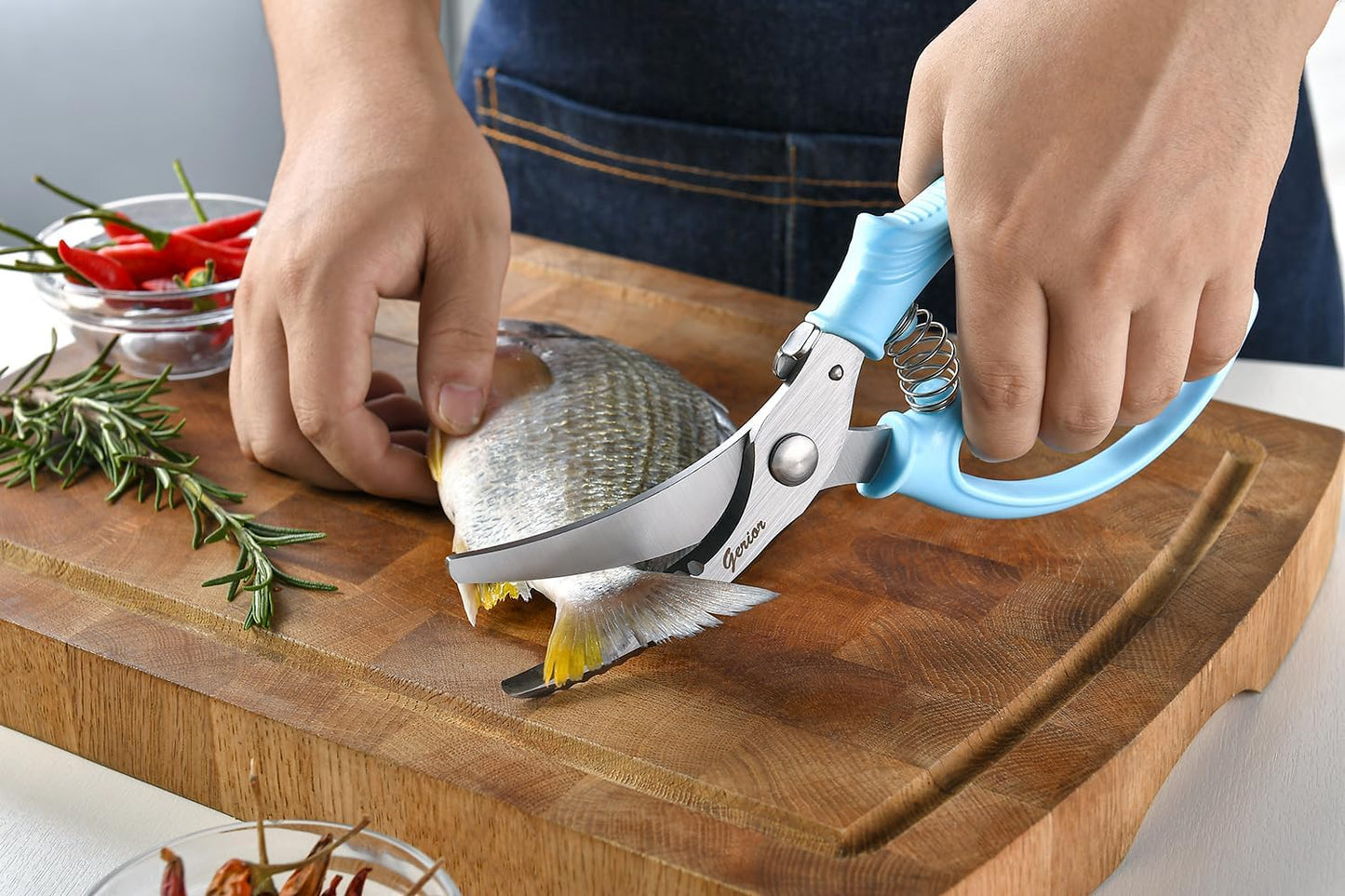Heavy Duty Poultry Shears - Kitchen Scissors for Cutting Chicken, Poultry, Game, Meat - Chopping Vegetable - Spring Loaded