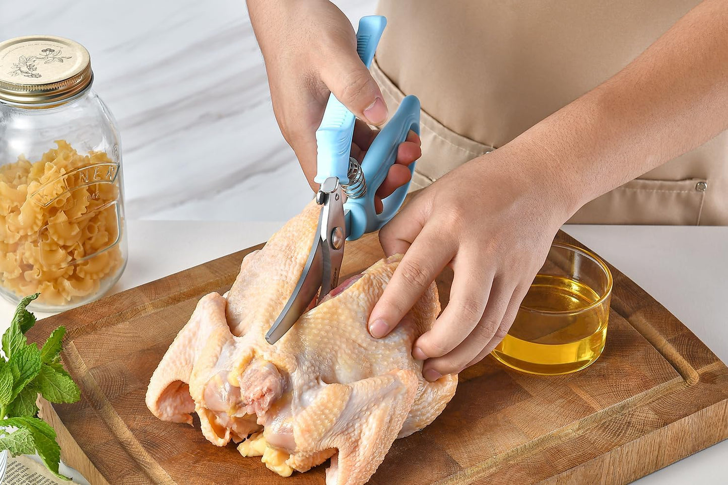 Heavy Duty Poultry Shears - Kitchen Scissors for Cutting Chicken, Poultry, Game, Meat - Chopping Vegetable - Spring Loaded