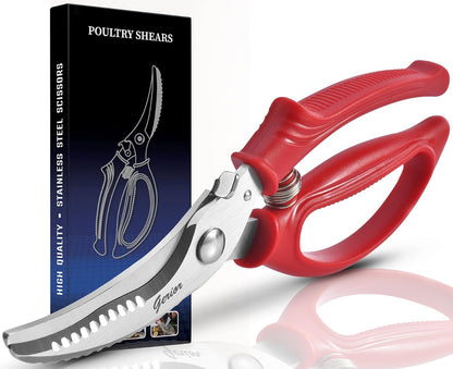 Heavy Duty Poultry Shears - Kitchen Scissors for Cutting Chicken, Poultry, Game, Meat - Chopping Vegetable - Spring Loaded