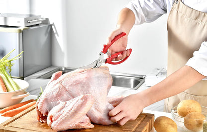 Heavy Duty Poultry Shears - Kitchen Scissors for Cutting Chicken, Poultry, Game, Meat - Chopping Vegetable - Spring Loaded