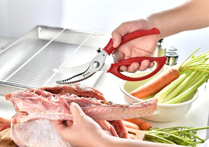 Heavy Duty Poultry Shears - Kitchen Scissors for Cutting Chicken, Poultry, Game, Meat - Chopping Vegetable - Spring Loaded