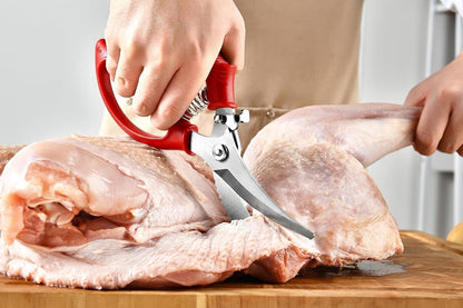 Heavy Duty Poultry Shears - Kitchen Scissors for Cutting Chicken, Poultry, Game, Meat - Chopping Vegetable - Spring Loaded