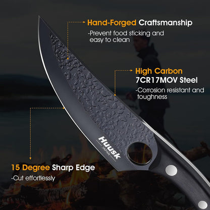 Golden Bird Meat Cleaver Knife, Hand Forged Heavy Duty Bone Chopper | Full Tang High Carbon Steel, Sharp Butcher Knife for Meat Cutting with Wood Handle, Ideal for Kitchen, Camping and BBQ