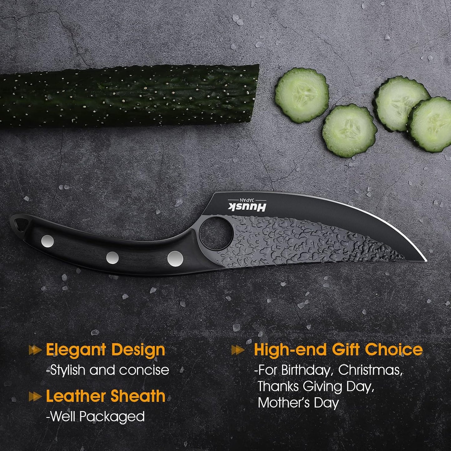 Golden Bird Meat Cleaver Knife, Hand Forged Heavy Duty Bone Chopper | Full Tang High Carbon Steel, Sharp Butcher Knife for Meat Cutting with Wood Handle, Ideal for Kitchen, Camping and BBQ