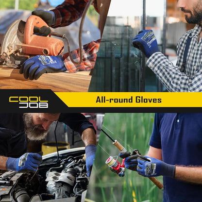 A5 Fiberglass Free Cut Resistant Gloves for Men, Touchscreen, Grip Nitrile Coated, No PFAS, Non Slip, Soft & Durable