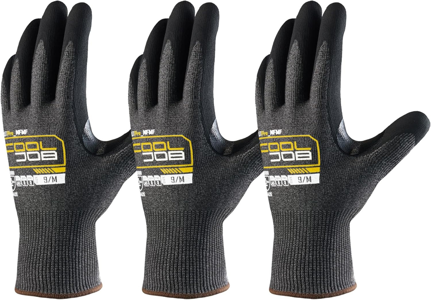 A5 Fiberglass Free Cut Resistant Gloves for Men, Touchscreen, Grip Nitrile Coated, No PFAS, Non Slip, Soft & Durable