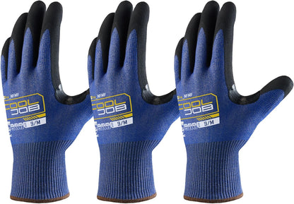 A5 Fiberglass Free Cut Resistant Gloves for Men, Touchscreen, Grip Nitrile Coated, No PFAS, Non Slip, Soft & Durable