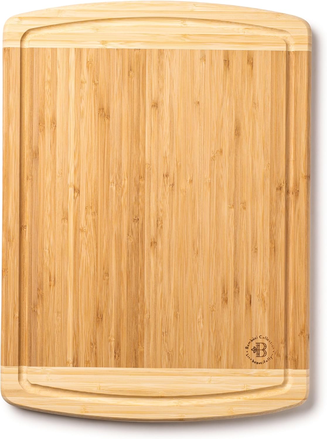 Wooden Cutting Boards for Kitchen - 3 Piece Carbonized Bamboo Cutting Board Set with Deep Juice Groove, Side Handles, Meal Prep Chopping Boards for Meat Vegetables Fruit, Charcuterie Serving Tray
