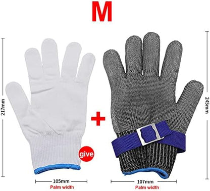 Cut Resistant Metal Mesh Chainmail Glove, High Strength Stainless Steel Glove with Soft and Breathable