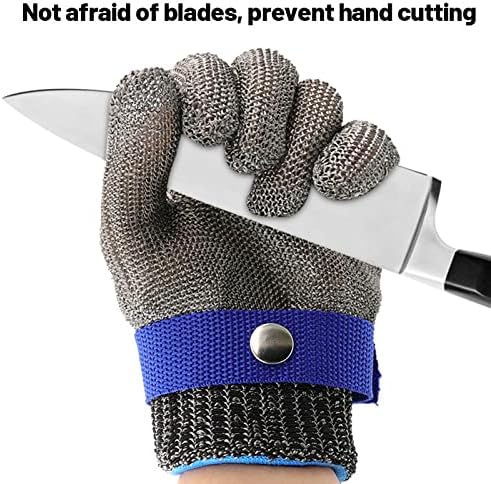 Cut Resistant Metal Mesh Chainmail Glove, High Strength Stainless Steel Glove with Soft and Breathable