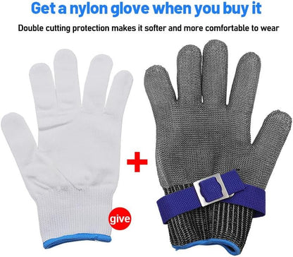 Cut Resistant Metal Mesh Chainmail Glove, High Strength Stainless Steel Glove with Soft and Breathable