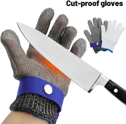Cut Resistant Metal Mesh Chainmail Glove, High Strength Stainless Steel Glove with Soft and Breathable