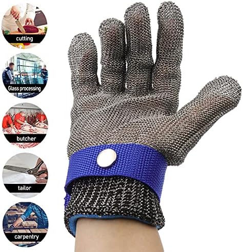 Cut Resistant Metal Mesh Chainmail Glove, High Strength Stainless Steel Glove with Soft and Breathable