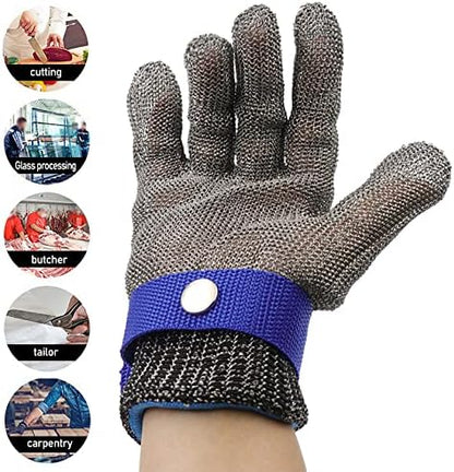 Cut Resistant Metal Mesh Chainmail Glove, High Strength Stainless Steel Glove with Soft and Breathable