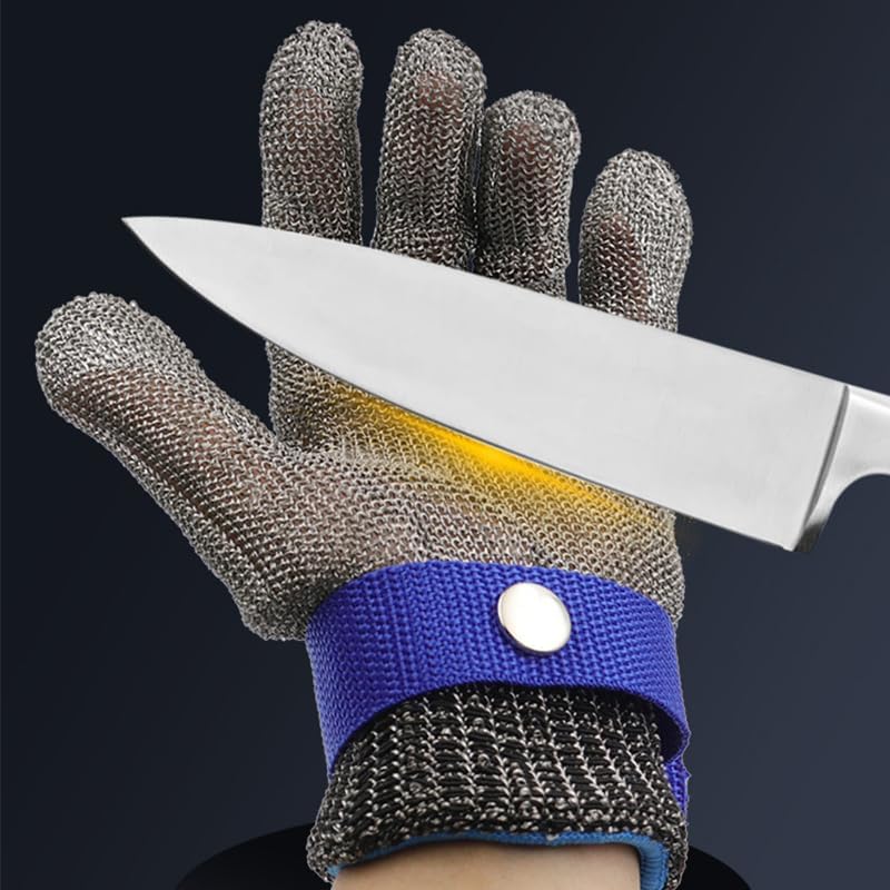 Cut Resistant Metal Mesh Chainmail Glove, High Strength Stainless Steel Glove with Soft and Breathable