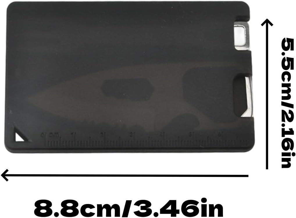 Survival Tools Multi-Function Camping Fork Card Knife with Measuring Ruler & Bottle Opener (4-in-1 Pocket Tool Kit)