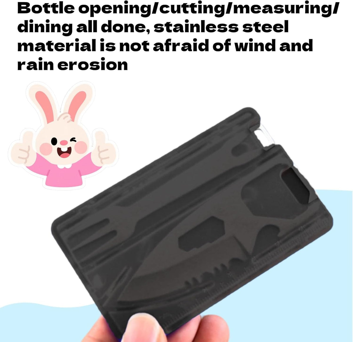 Survival Tools Multi-Function Camping Fork Card Knife with Measuring Ruler & Bottle Opener (4-in-1 Pocket Tool Kit)