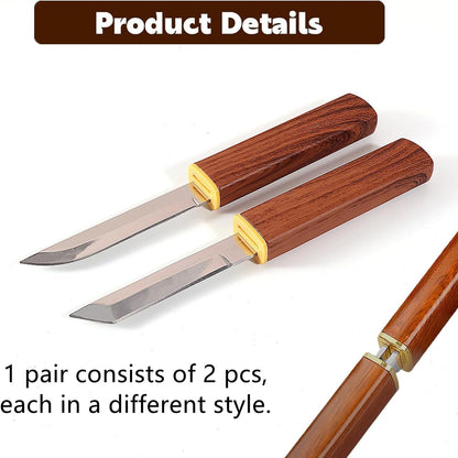 4 PCS Paring Knives Set Professional Peeling Knife Stainless Steel Dual Blade for Fruits and Vegetables,for Kitchen,Camping,Hiking(Brown)