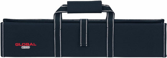 Global 11-Pocket Chef's Knife Case with Handle G-667/11, Lightweight, Durable Denier Nylon, Black