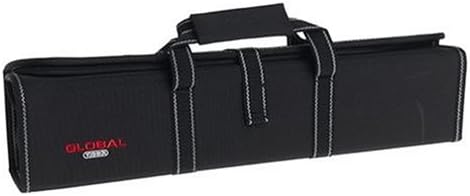 Global 11-Pocket Chef's Knife Case with Handle G-667/11, Lightweight, Durable Denier Nylon, Black