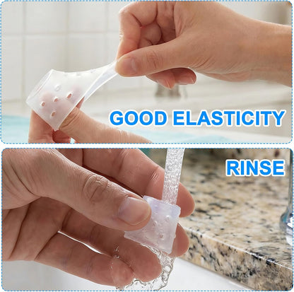12pcs Finger Covers for Skin Picking, Stop Nail Biting Finger Guard | Reusable Breathable Silicone Anti Skin Picking Finger Gloves for Nail Biting Prevention, Cuticle Protection, Cracked - Clear