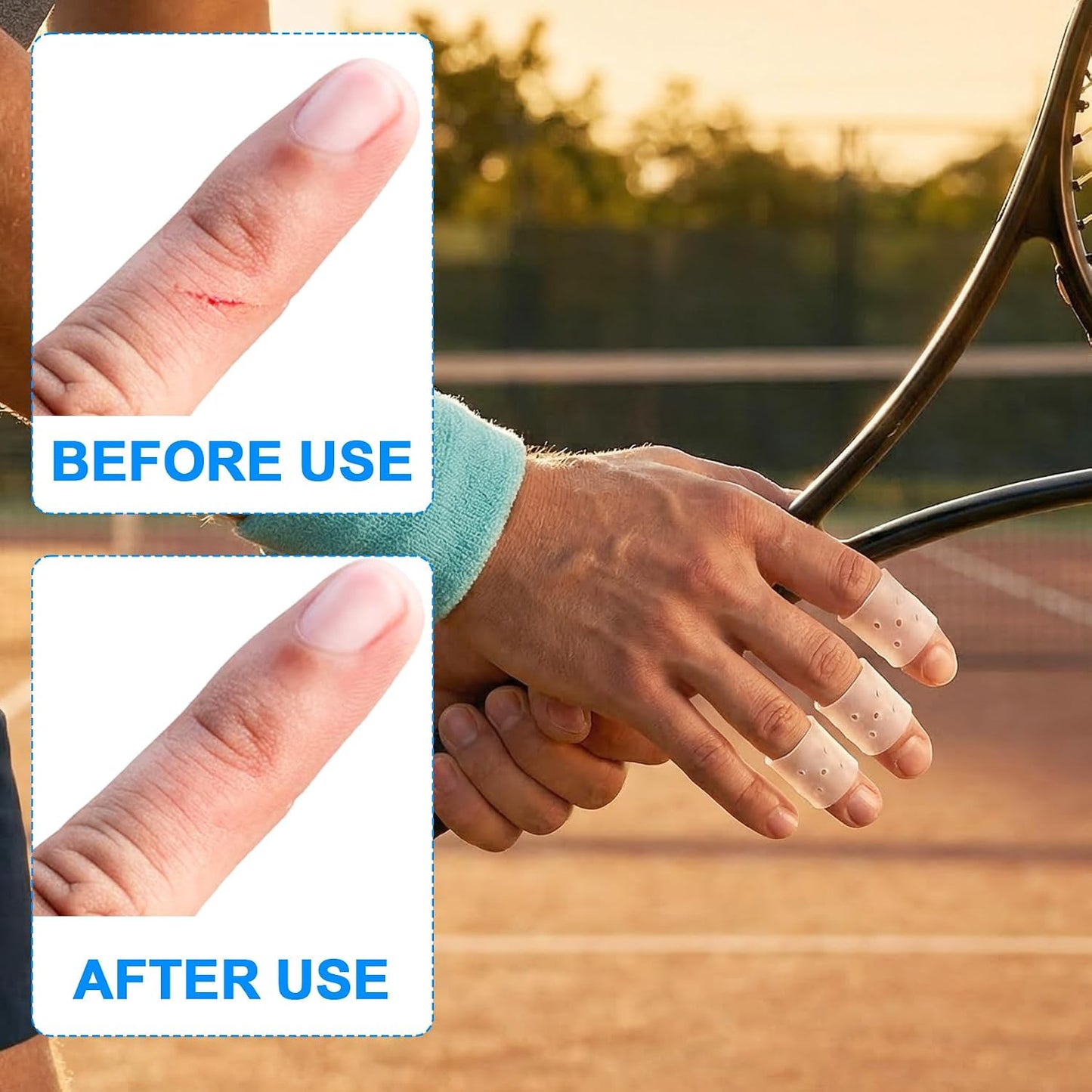 12pcs Finger Covers for Skin Picking, Stop Nail Biting Finger Guard | Reusable Breathable Silicone Anti Skin Picking Finger Gloves for Nail Biting Prevention, Cuticle Protection, Cracked - Clear