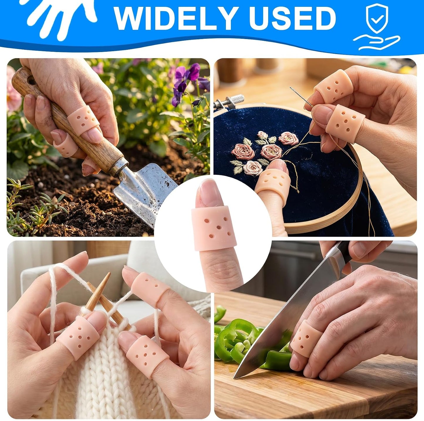 12pcs Finger Covers for Skin Picking, Stop Nail Biting Finger Guard | Reusable Breathable Silicone Anti Skin Picking Finger Gloves for Nail Biting Prevention, Cuticle Protection, Cracked - Clear