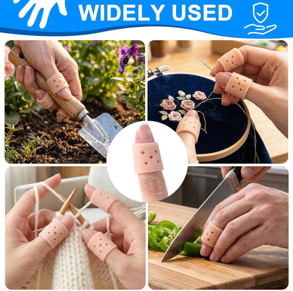 12pcs Finger Covers for Skin Picking, Stop Nail Biting Finger Guard | Reusable Breathable Silicone Anti Skin Picking Finger Gloves for Nail Biting Prevention, Cuticle Protection, Cracked - Clear
